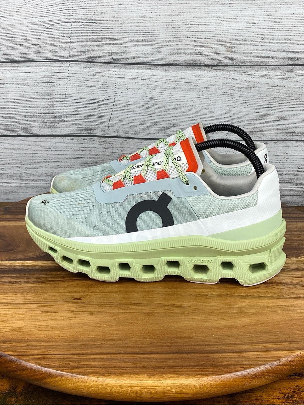 On Running Cloudnova Athletic Shoes in Light Green, White & Orange